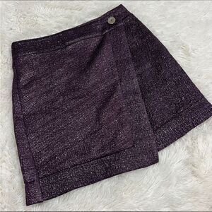 Eva franco purple metallic wrap style skirt 8